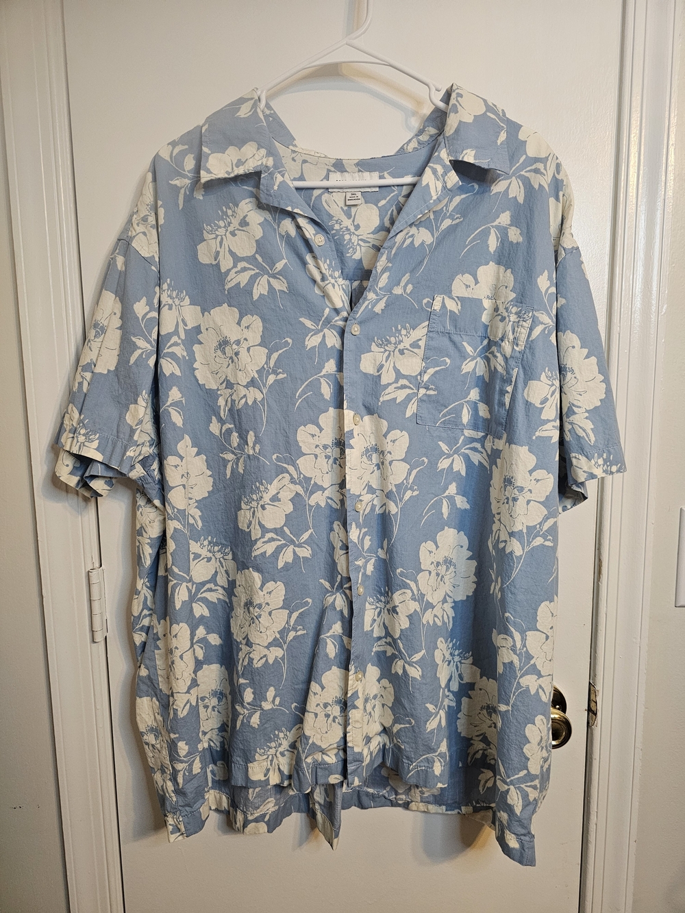 Light Blue Floral Hawaiian Shirt